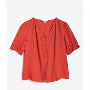 Women's Red Button-Up Top